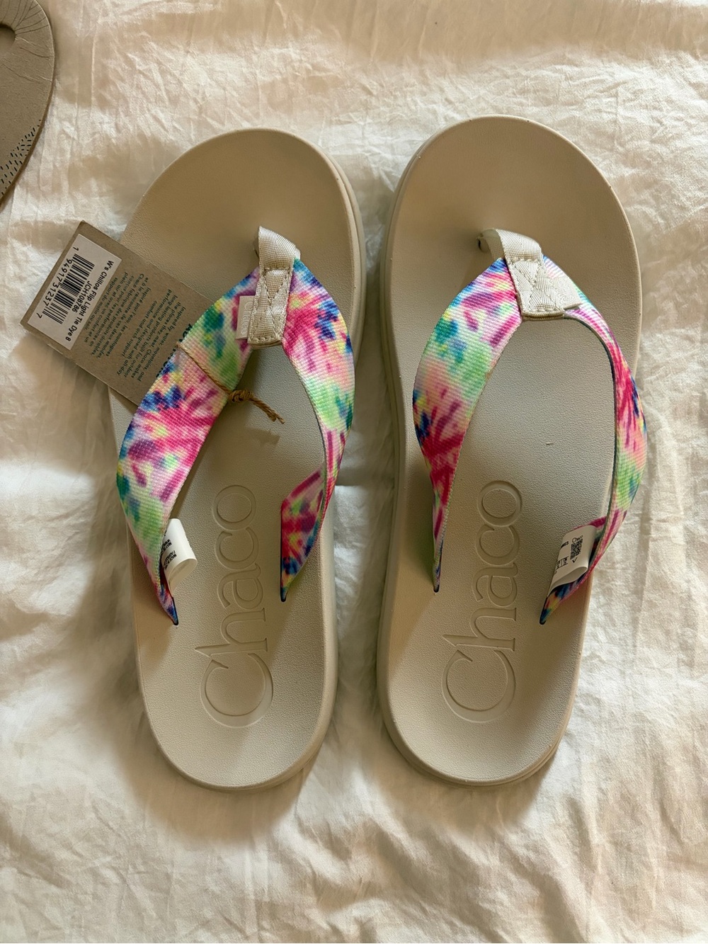 Chaco Women's Chillos Flip Flops Sandals Light Tie Dye Slip-On Sz 8 NWB